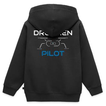 Drohnenpilot - Kinder Premium Organic Zip Hoodie - Schwarz - Hinten - AI Model Kid Male (0cm)