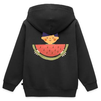 Leckere Wassermelone - Kinder Premium Organic Zip Hoodie - Schwarz - Hinten - AI Model Kid Male (0cm)