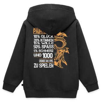 Paintball - Kinder Premium Organic Zip Hoodie - Schwarz - Hinten - AI Model Kid Male (0cm)