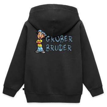 Big Brother - Kids Premium Organic Zip-up Hoodie - black - Back - AI Model Kid Male (0cm)