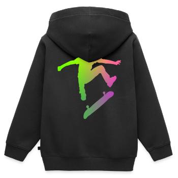 Skater - Kinder Premium Organic Zip Hoodie - Schwarz - Hinten - AI Model Kid Male (0cm)