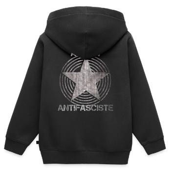 action antifasciste italien spanien - Kinder Premium Organic Zip Hoodie - Schwarz - Hinten - AI Model Kid Male (0cm)