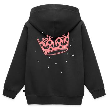 Prinzessin, Königin Krone mit Sternen. Princess. - Kinder Premium Organic Zip Hoodie - Schwarz - Hinten - AI Model Kid Male (0cm)