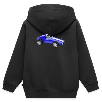racing car auto automobile toy - Kids Premium Organic Zip-up Hoodie - black - Back - AI Model Kid Male (0cm)