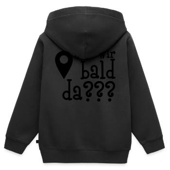 Sind wir bald da??? - Kinder Premium Organic Zip Hoodie - Schwarz - Hinten - AI Model Kid Male (0cm)