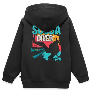 Plongée Scuba Plongée - Sweat Premium à capuche zippé enfant bio - noir - Dos - AI Model Kid Male (0cm)