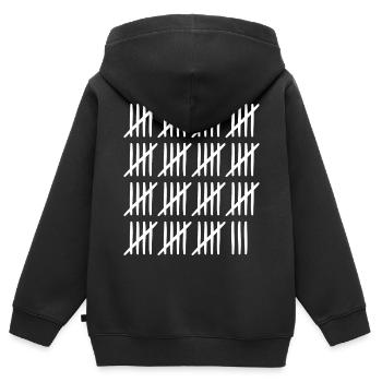 78 Geburtstag Strichliste - 78 Jahre alt - Kinder Premium Organic Zip Hoodie - Schwarz - Hinten - AI Model Kid Male (0cm)