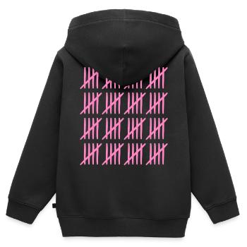 80 Geburtstag Strichliste - 80 Jahre alt - Kinder Premium Organic Zip Hoodie - Schwarz - Hinten - AI Model Kid Male (0cm)