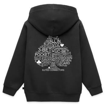 Pik Poker - Kinder Premium Organic Zip Hoodie - Schwarz - Hinten - AI Model Kid Male (0cm)