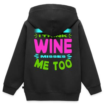 Mère Enceinte Bébé Nourrisson T-shirt Maman - Sweat Premium à capuche zippé enfant bio - noir - Dos - AI Model Kid Male (0cm)