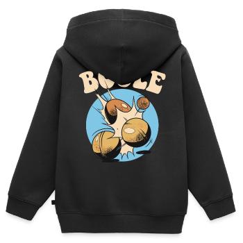 Boules boules boules pour boule pétanque boule - Sweat Premium à capuche zippé enfant bio - noir - Dos - AI Model Kid Male (0cm)