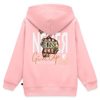N’abandonnez jamais - Sweat Premium à capuche zippé enfant bio - rose - Dos - AI Model Kid Female (0cm)