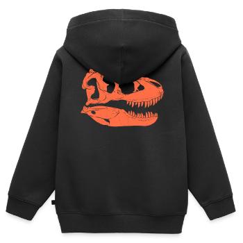 Crâne fossile de Tarbosaurus - Sweat Premium à capuche zippé enfant bio - noir - Dos - AI Model Kid Male (0cm)