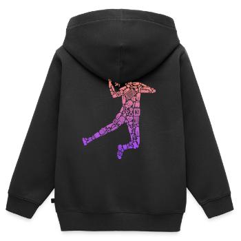 Handballspielerin Handball Mädchen Handballerin - Kinder Premium Organic Zip Hoodie - Schwarz - Hinten - AI Model Kid Male (0cm)