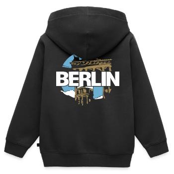 Brandenburger Tor Berlin Deutschland - Kinder Premium Organic Zip Hoodie - Schwarz - Hinten - AI Model Kid Male (0cm)
