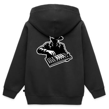 Hip Hop Beatmaker (Schlaganfall) - Kinder Premium Organic Zip Hoodie - Schwarz - Hinten - AI Model Kid Male (0cm)