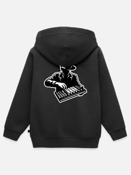 Hip Hop Beatmaker (Schlaganfall) - Kinder Premium Organic Zip Hoodie - Schwarz