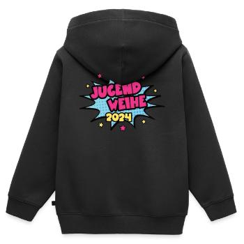 Jugendweihe 2024 Erwachsen Werden Jugendweihen 24 - Kinder Premium Organic Zip Hoodie - Schwarz - Hinten - AI Model Kid Male (0cm)