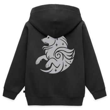 Star Wolf Magic Wappen - Farbe anpassbar - Kinder Premium Organic Zip Hoodie - Schwarz - Hinten - AI Model Kid Male (0cm)