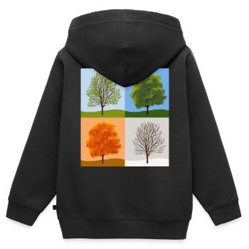 Jahreszeiten - Kinder Premium Organic Zip Hoodie - Schwarz - Hinten - AI Model Kid Male (0cm)