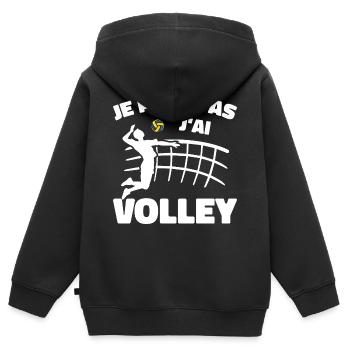 I can't I volleyball - Kids Premium Organic Zip-up Hoodie - black - Back - AI Model Kid Male (0cm)
