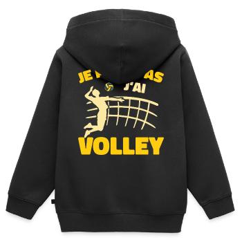 I can't I volleyball - Kids Premium Organic Zip-up Hoodie - black - Back - AI Model Kid Male (0cm)