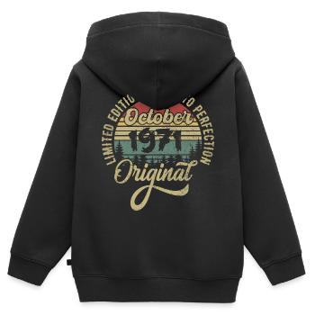 oktober 1971 Jahrestag oktober 1971 oktober - Kinder Premium Organic Zip Hoodie - Schwarz - Hinten - AI Model Kid Male (0cm)