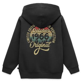 october 1966 anniversary october 1966 october - Kids Premium Organic Zip-up Hoodie - black - Back - AI Model Kid Male (0cm)