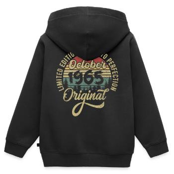 october 1965 anniversary october 1965 october - Kids Premium Organic Zip-up Hoodie - black - Back - AI Model Kid Male (0cm)