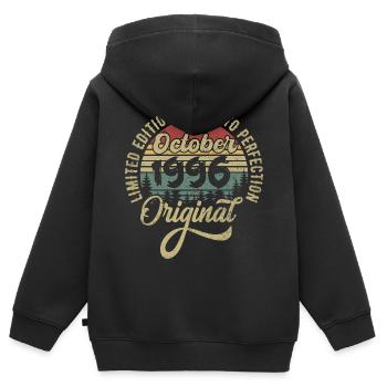 october 1996 anniversary october 1996 october - Kids Premium Organic Zip-up Hoodie - black - Back - AI Model Kid Male (0cm)