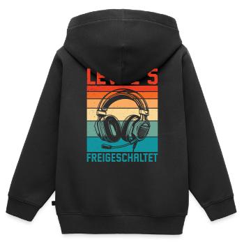 5. Geburtstag Jungen Gamer Level 5 Freigeschaltet - Kinder Premium Organic Zip Hoodie - Schwarz - Hinten - AI Model Kid Male (0cm)