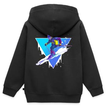 Ski - Sweat Premium à capuche zippé enfant bio - noir - Dos - AI Model Kid Male (0cm)