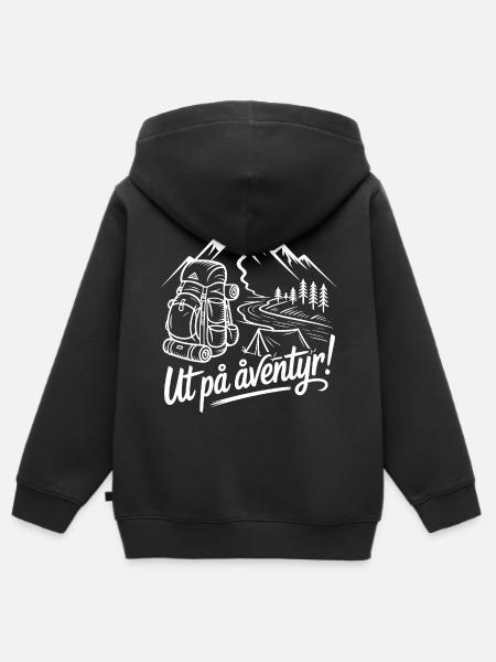 Abenteuer-Rucksackwandern – Im Freien - Kinder Premium Organic Zip Hoodie - Schwarz