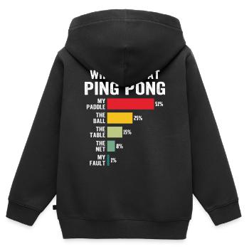 ping pong why i lose at ping-pong - Kids Premium Organic Zip-up Hoodie - black - Back - AI Model Kid Male (0cm)