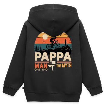 pappa cycliste la fégende vélo velo vélos - Sweat Premium à capuche zippé enfant bio - noir - Dos - AI Model Kid Male (0cm)