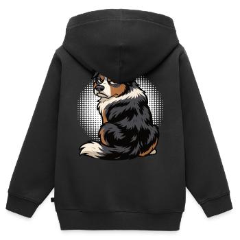 Australian Shepherd Aussie Aussiebesitzer Aussies - Kinder Premium Organic Zip Hoodie - Schwarz - Hinten - AI Model Kid Male (0cm)