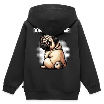 Ne me dérange pas Carlin, carlin, Carlin, propriétaire, Porte-carlin. - Sweat Premium à capuche zippé enfant bio - noir - Dos - AI Model Kid Male (0cm)