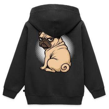 Carlin Carlin Propriétaire de carlin Amoureux du carlin Porte-carlin - Sweat Premium à capuche zippé enfant bio - noir - Dos - AI Model Kid Male (0cm)