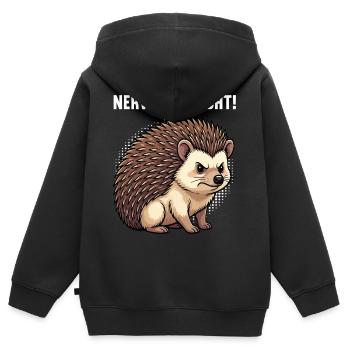 Nerv Mich Nicht Igel Igelliebhaber Igelfan Stachel - Kinder Premium Organic Zip Hoodie - Schwarz - Hinten - AI Model Kid Male (0cm)