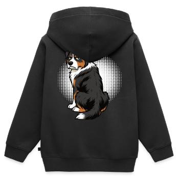 Australian Shepherd Aussie Aussiebesitzer Aussies - Kinder Premium Organic Zip Hoodie - Schwarz - Hinten - AI Model Kid Male (0cm)
