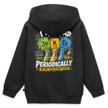 I Tell Dad Jokes Periodically | Humour Science - Kids Premium Organic Zip-up Hoodie - black - Back - AI Model Kid Male (0cm)