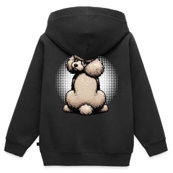 Caniche Caniche Propriétaire Caniche Amoureux Caniche Chien - Sweat Premium à capuche zippé enfant bio - noir - Dos - AI Model Kid Male (0cm)