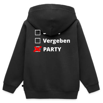 Party - Kinder Premium Organic Zip Hoodie - Schwarz - Hinten - AI Model Kid Male (0cm)