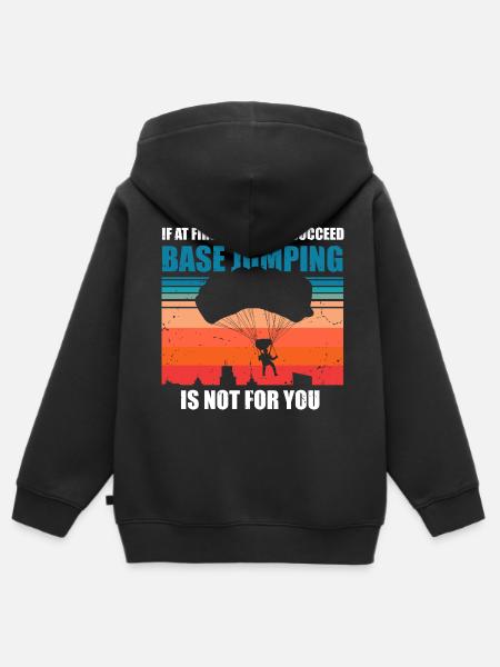 Base Jumping - Kinder Premium Organic Zip Hoodie - Schwarz