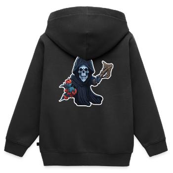 Squelette - Sweat Premium à capuche zippé enfant bio - noir - Dos - AI Model Kid Male (0cm)