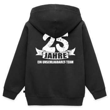 Team 25 Jahre Jubiläum Silberhochzeit - Kinder Premium Organic Zip Hoodie - Schwarz - Hinten - AI Model Kid Male (0cm)