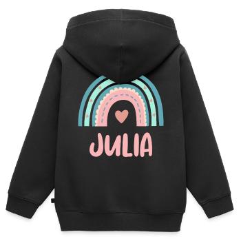 Julia Name Rainbow Baby - Kids Premium Organic Zip-up Hoodie - black - Back - AI Model Kid Male (0cm)