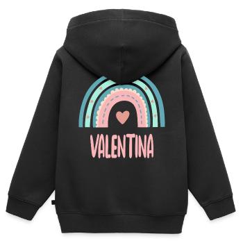 Valentina Name Regenbogen Baby - Kinder Premium Organic Zip Hoodie - Schwarz - Hinten - AI Model Kid Male (0cm)