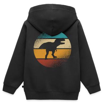 T Rex - Sweat Premium à capuche zippé enfant bio - noir - Dos - AI Model Kid Male (0cm)