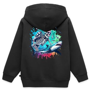 Tauchen Taucher - Kinder Premium Organic Zip Hoodie - Schwarz - Hinten - AI Model Kid Male (0cm)